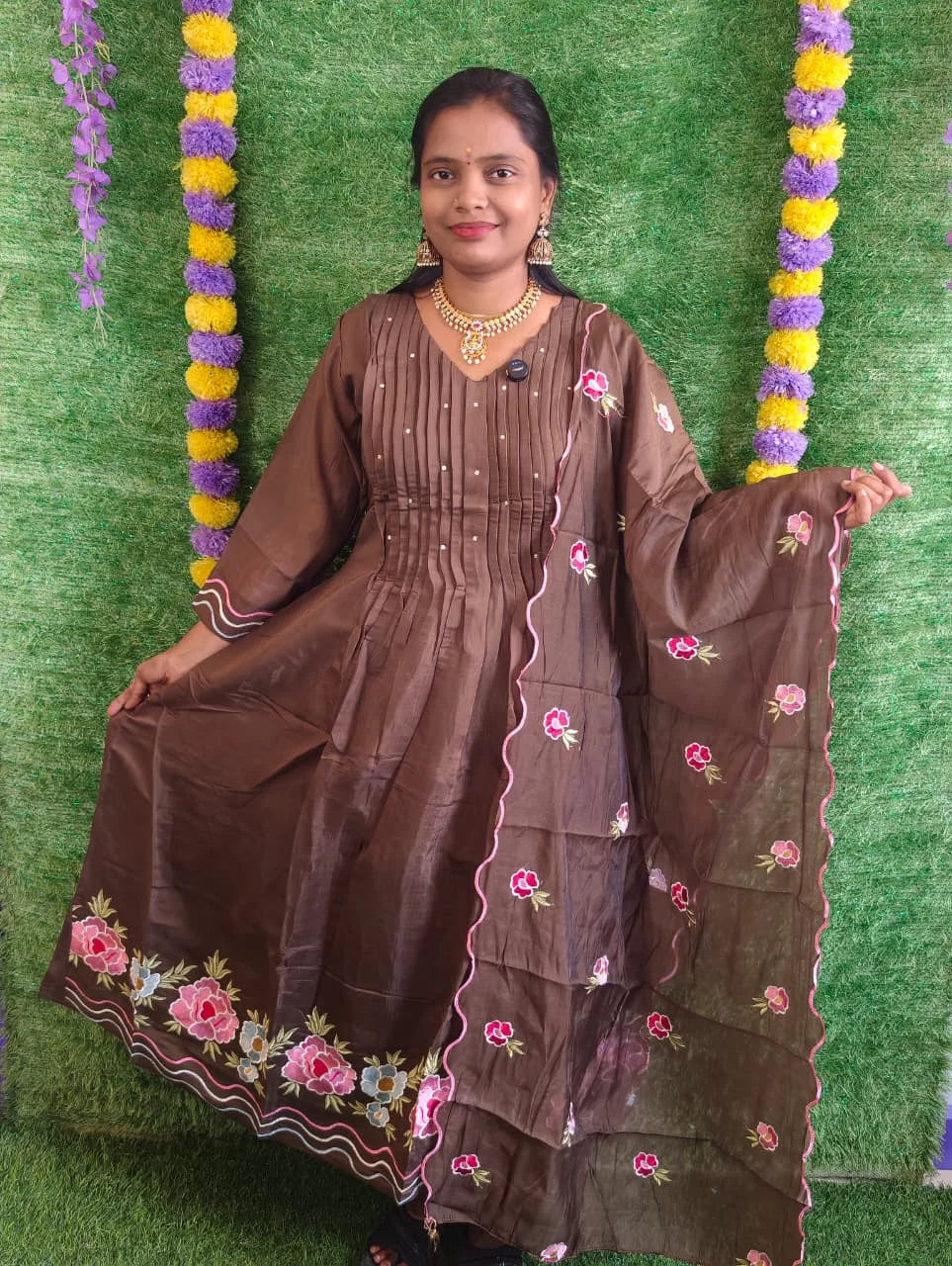 Malchanderi Fabric Emporidary Design 3pcs