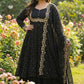 Plus Size Embroidered Gown - Vichitra Silk