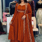 Plus Size Embroidered Gown - Vichitra Silk