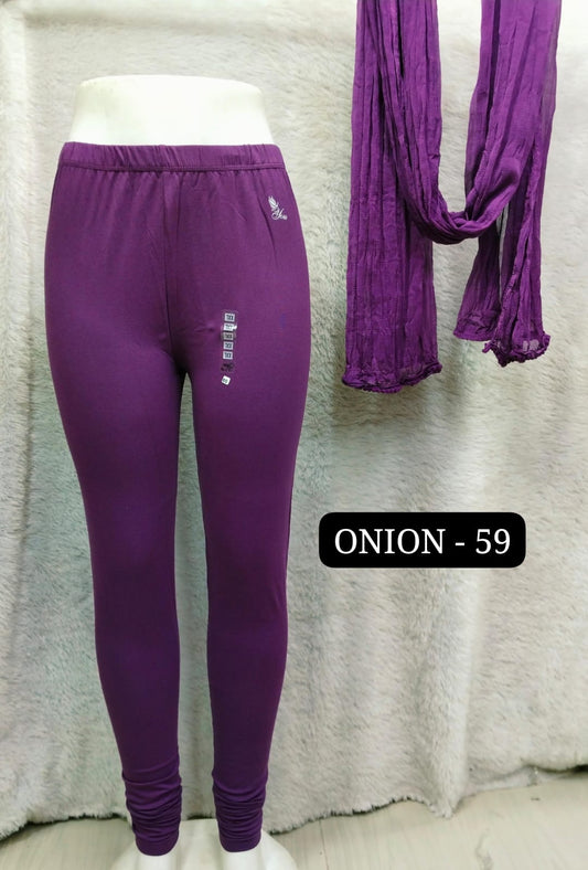 4 Way Leggings & Nazmin Dupatta - Oninon