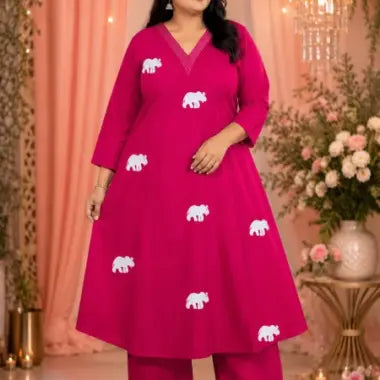 Plus Size Vertican Fabric Gown