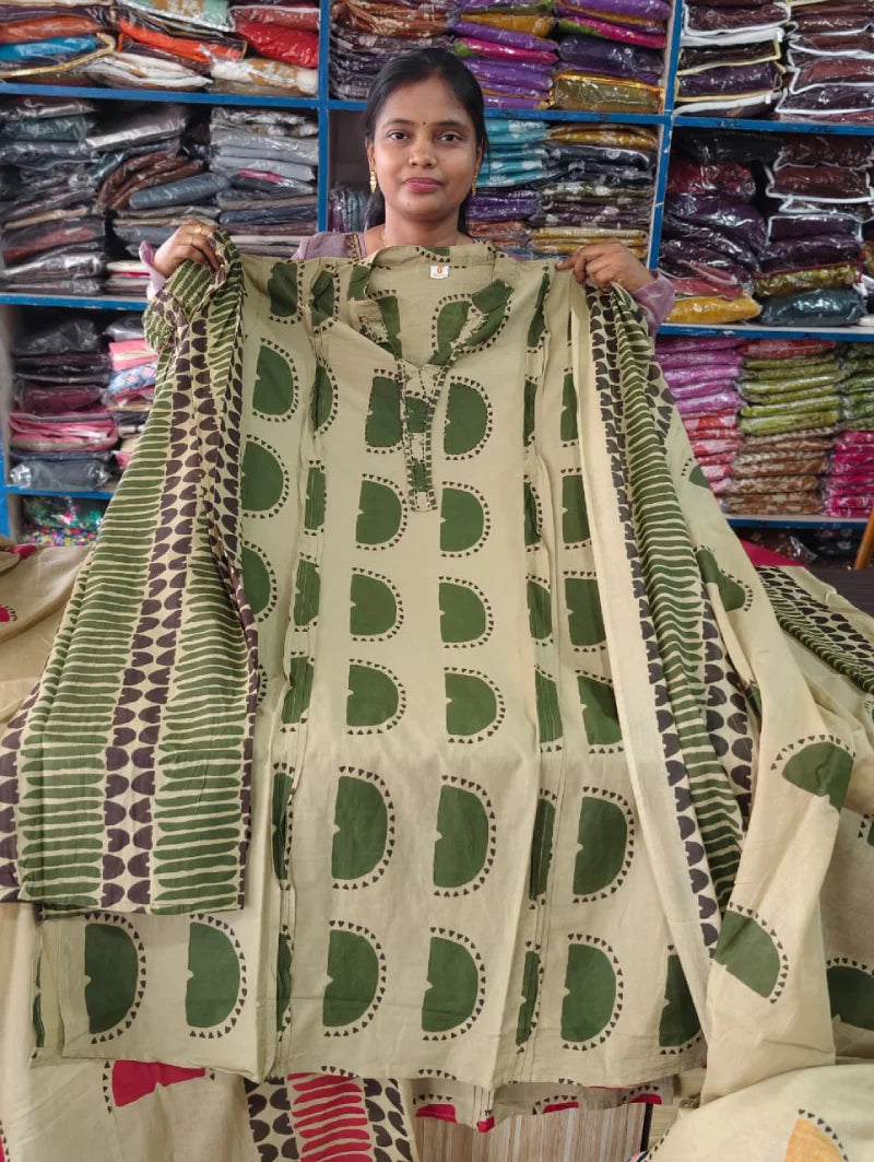 Plus Size Dhabu Cotton 3pcs Set