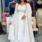 Plus Size Embroidered Gown - Vichitra Silk